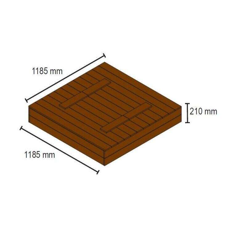 Arenero de madera Masgames TECTUM con cubierta de madera plegable