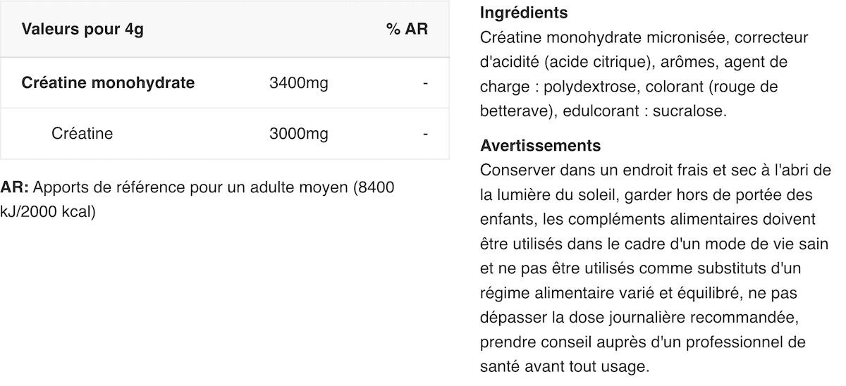 Créatine monohydrate - Creatine COR-Performance - Pastèque 2/3