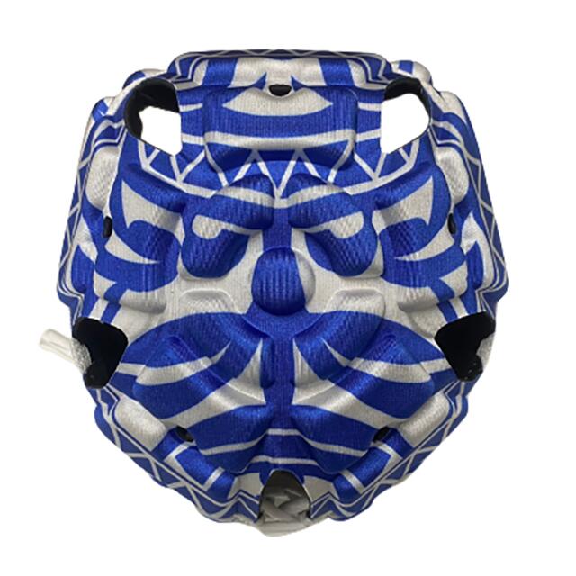 Casque de rugby Impact pour adulte Samoa Blanc et bleu 4/5