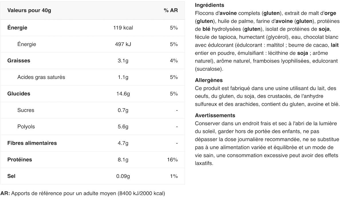 Barres énergétiques - Bodyfuel High Protein Flapjack - Baies 2/3