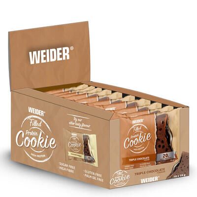 Weider filled protein cookie (10x70g) chocolate vanilla - functionele voeding