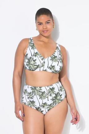 Femme Bas de bikini taille haute imprimé palmiers