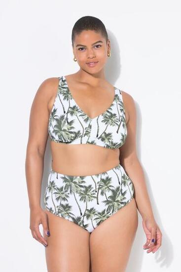 Damen Bikini-Slip HighWaist Palmenprint Shaping