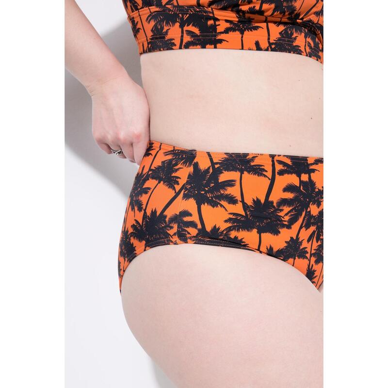 Damskie Figi od bikini wysoki stan nadruk z palmami