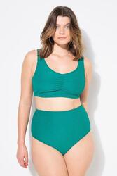 Femme Bas de bikini shorty taille haute matière texturée