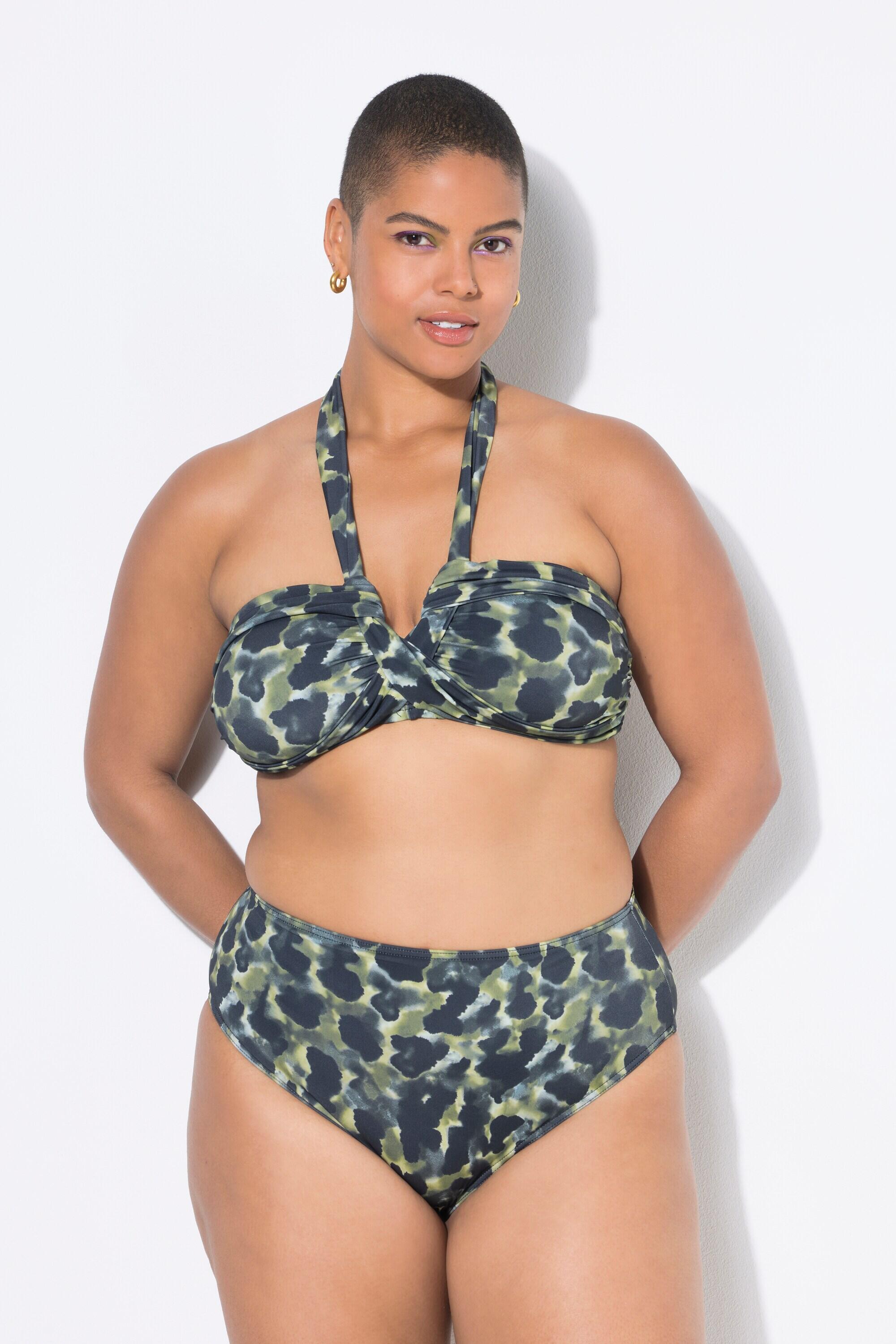 ULLA POPKEN Slip Bikini Camouflage Donna Vita Alta 46 L/XL giallo-verde