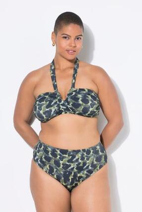 Femme Bas de bikini taille haute et imprimé camouflage