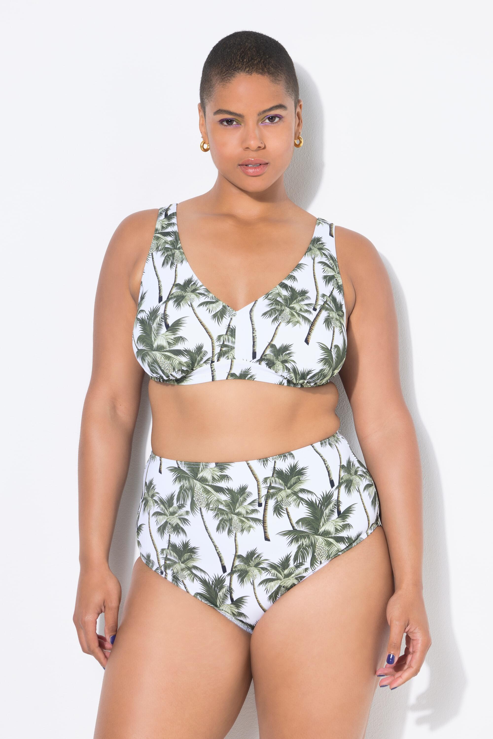 ULLA POPKEN Top bikini donna stampa palme bianco 80% poliammide