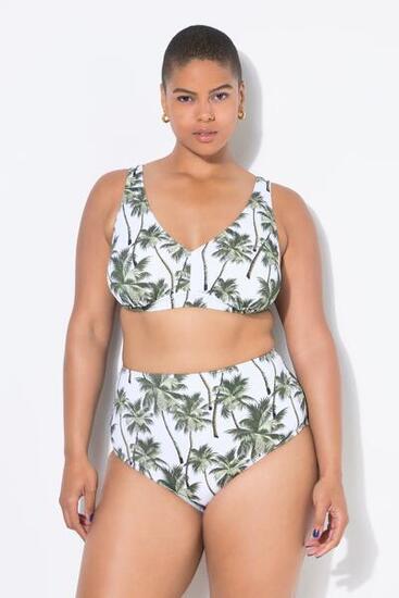 Damen Bikini-Top Softcups Palmenprint Shaping