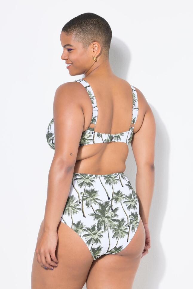 Damski Top od bikini miękkie miseczki nadruk z palmami