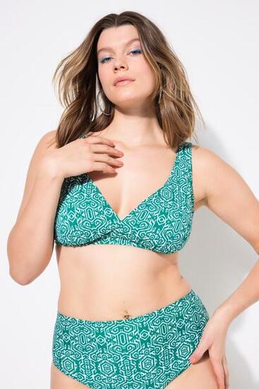 Damen Bikini-Top herausnehmbare Softcups Ikat-Print