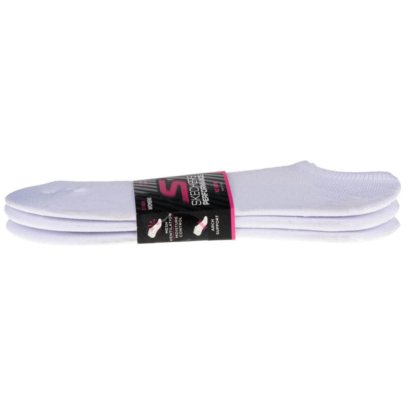 Skechers 3pk Womens Super Stretch Socks, damskie skarpetki białe