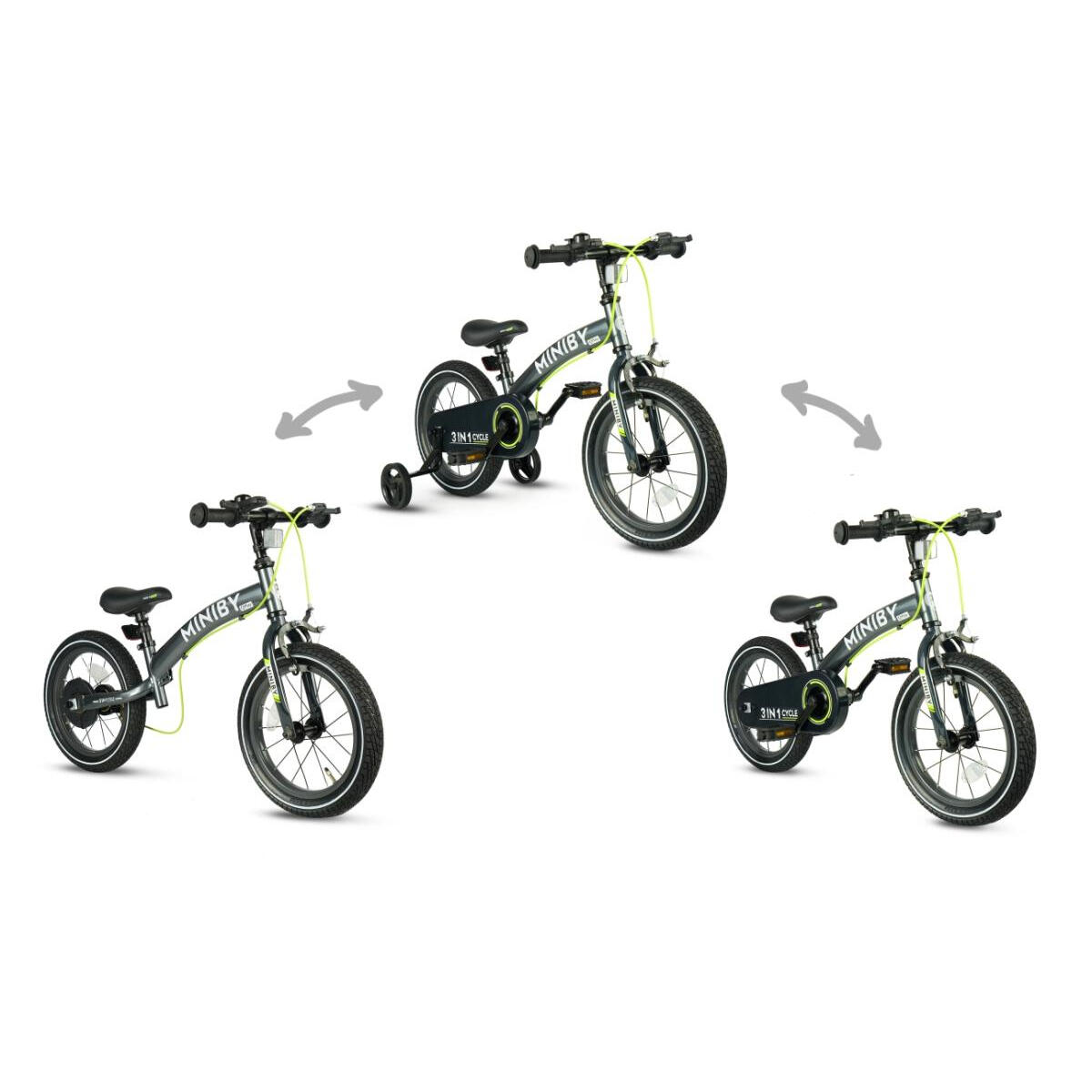 Vélo-draisienne Qplay Miniby 14" Gris 3/3