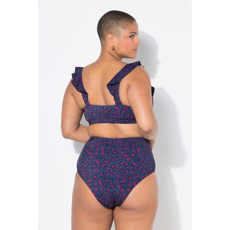 Damskie Figi od bikini wysoki stan kolorowy wzór w panterkę