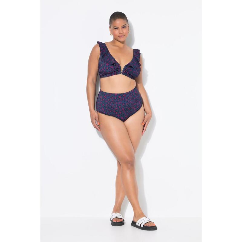 Damskie Figi od bikini wysoki stan kolorowy wzór w panterkę