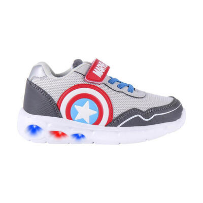 Zapatillas Deportivas con Luces Capitán América Shield Gris Niño