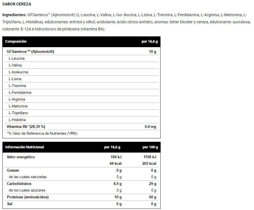 GFS Aminos - 340g Cereza VitoBest 3/4