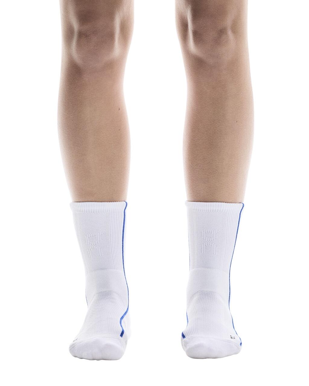 COURT SOCK HIGH WHITE/INDIGO 3/4