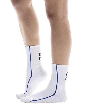 Chaussettes hautes de court blanches/indigo