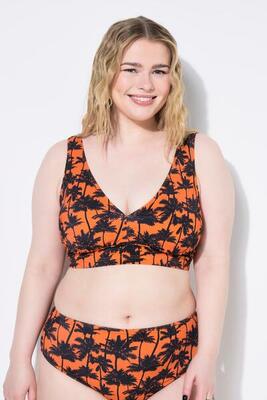 Damen Bikini-Top Softcups Palmenprint Shaping