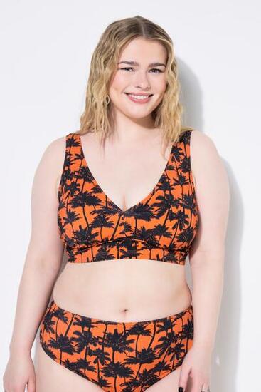 Damen Bikini-Top Softcups Palmenprint Shaping