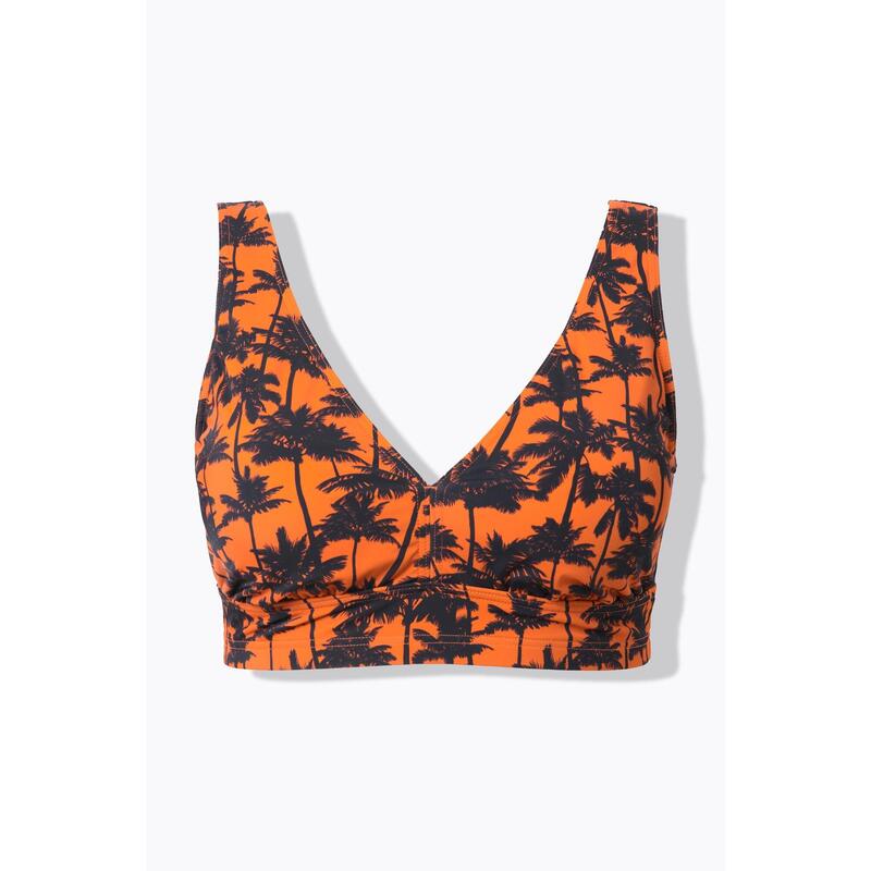 Damski Top od bikini miękkie miseczki nadruk z palmami