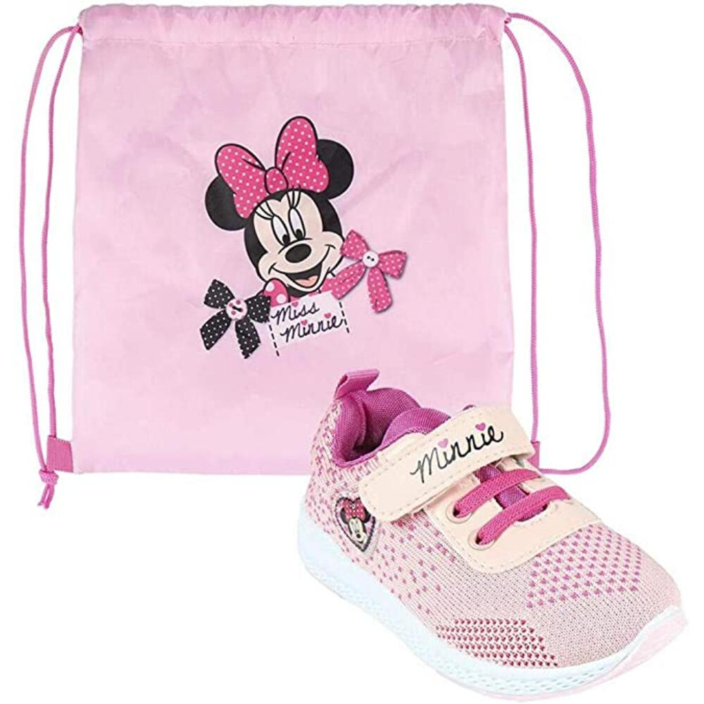 Sneakers in Tela Minnie con Sacca Scarpe 26 2/3