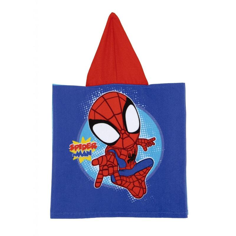 Prosop de plajă, Poncho, pentru copii, model Spidey Friends, 55x55 cm, Arditex