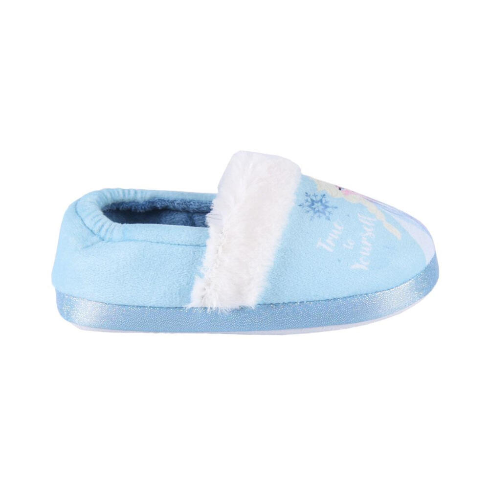 Frozen II Kinderpantoffeln im französischen Stil mit rutschfester Sohle, Blau 2/7
