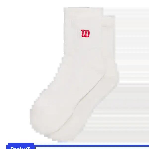 Wilson Quarter Top Socks White 3 Pairs