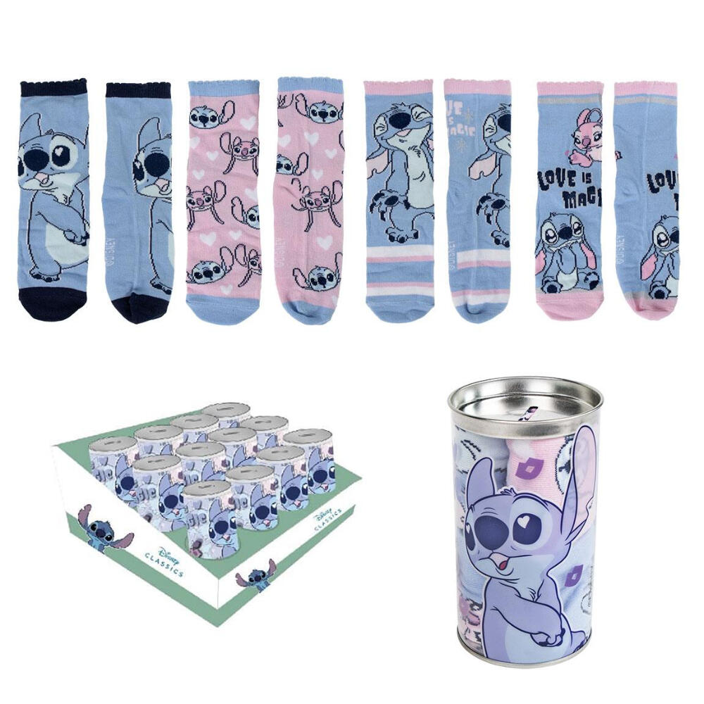 Pack 4 Calcetines en Lata Stitch Niña 1/3