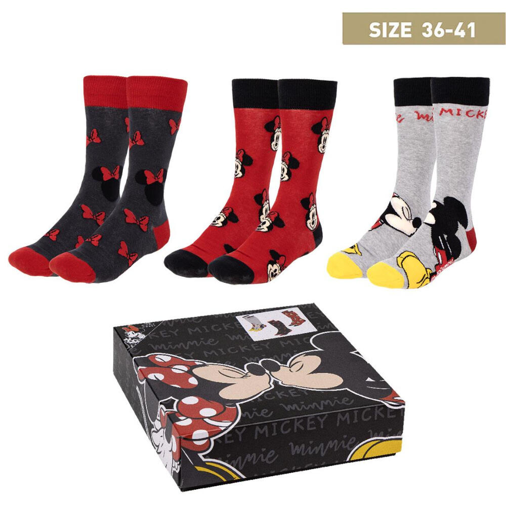 Pack 3 Calcetines en Caja Regalo Minnie Mouse Kiss Mujer 2/3