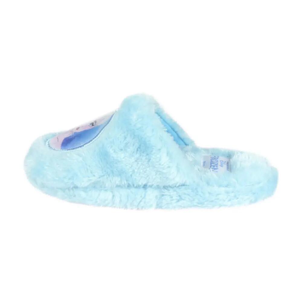 Zapatillas De Casa Frozen Niña Azules Peluche 3/3