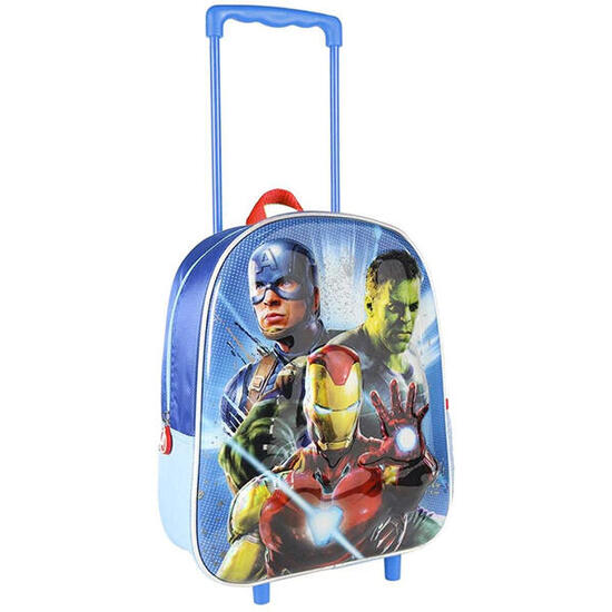 Mochila Trolley con ruedas Guardería Avengers Metalizada 3D