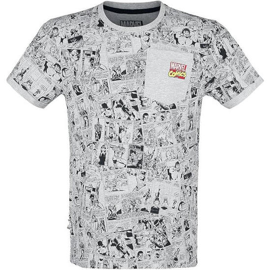 Camiseta Hombre Marvel Comics con Bolsillo