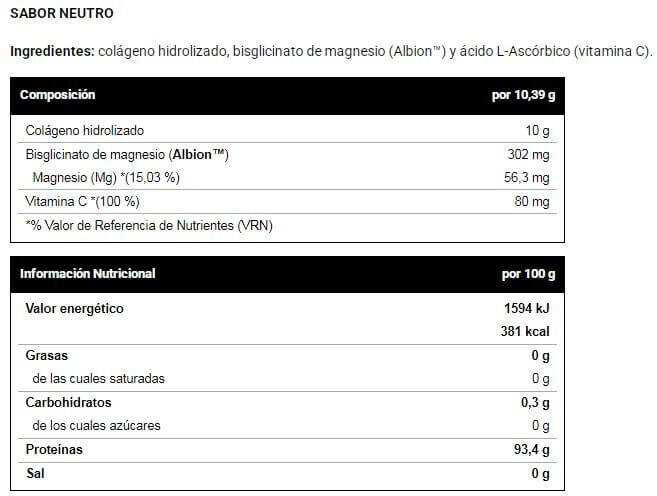 Collagene idrolizzato + Magnesio + Vitamina C - 450 g Neutro VitoBest 3/4