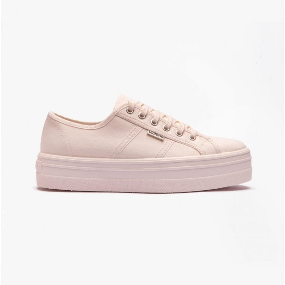 VICTORIA Barcelona Monochrome Womens Lace Up Platform Trainers