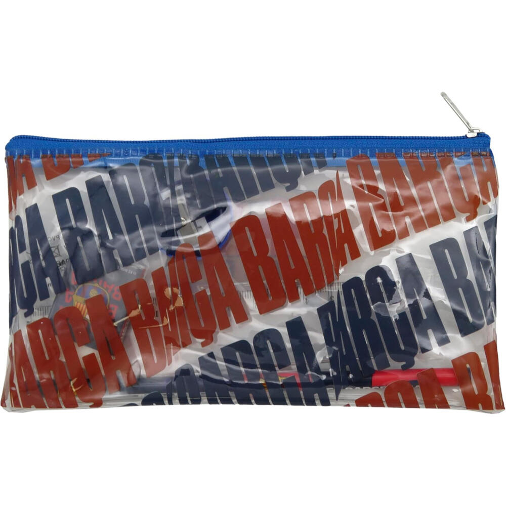 Estuche Portatodo Transparente Con Material FC Barcelona Escudo 2/3