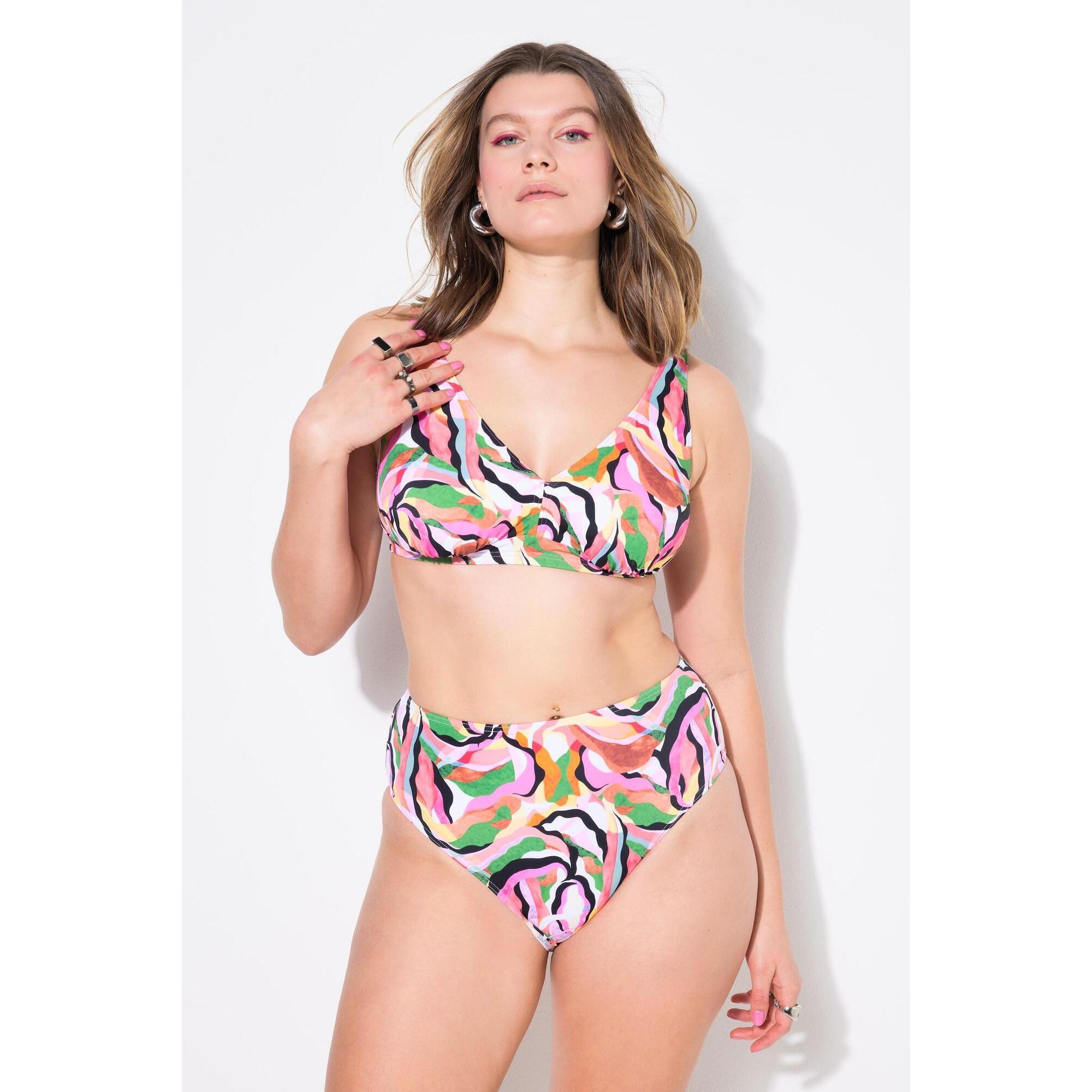 Damski Top od bikini miękkie miseczki kolorowy nadruk