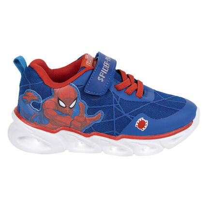 Zapatillas Deportivas Suela Ligera Eva con Luces Spiderman Azul y Rojo