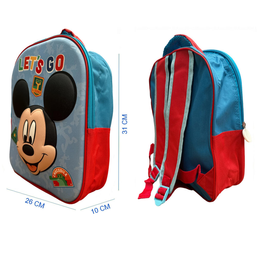 Set Vuelta al Cole Mickey Mouse Mochila Guardería Saco Merienda y Estuche 2/3