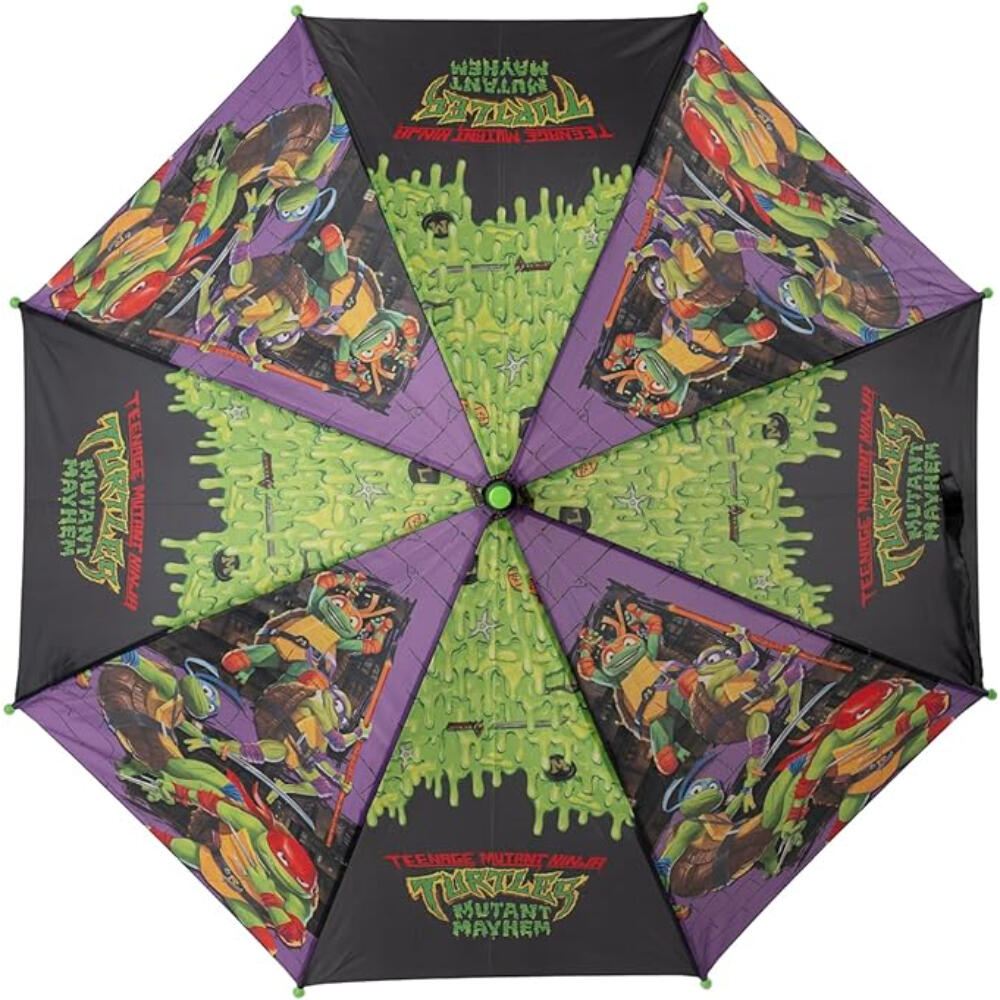Paraguas Niños Automático Ø70cm - Mutant Mayhem - Negro/Verde 2/3