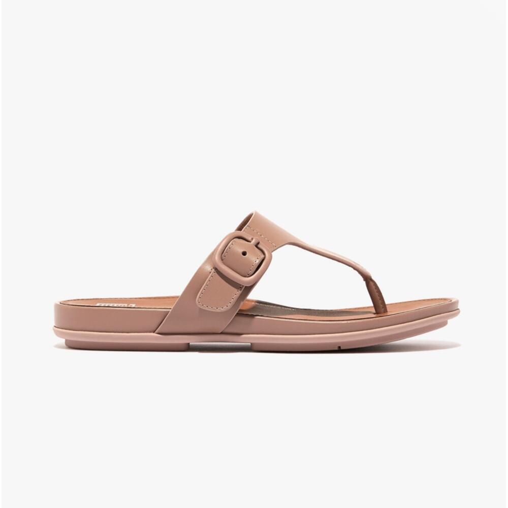FIT FLOP Gracie Rubber-buckle Leather Womens Poolside Slip On Toe Post