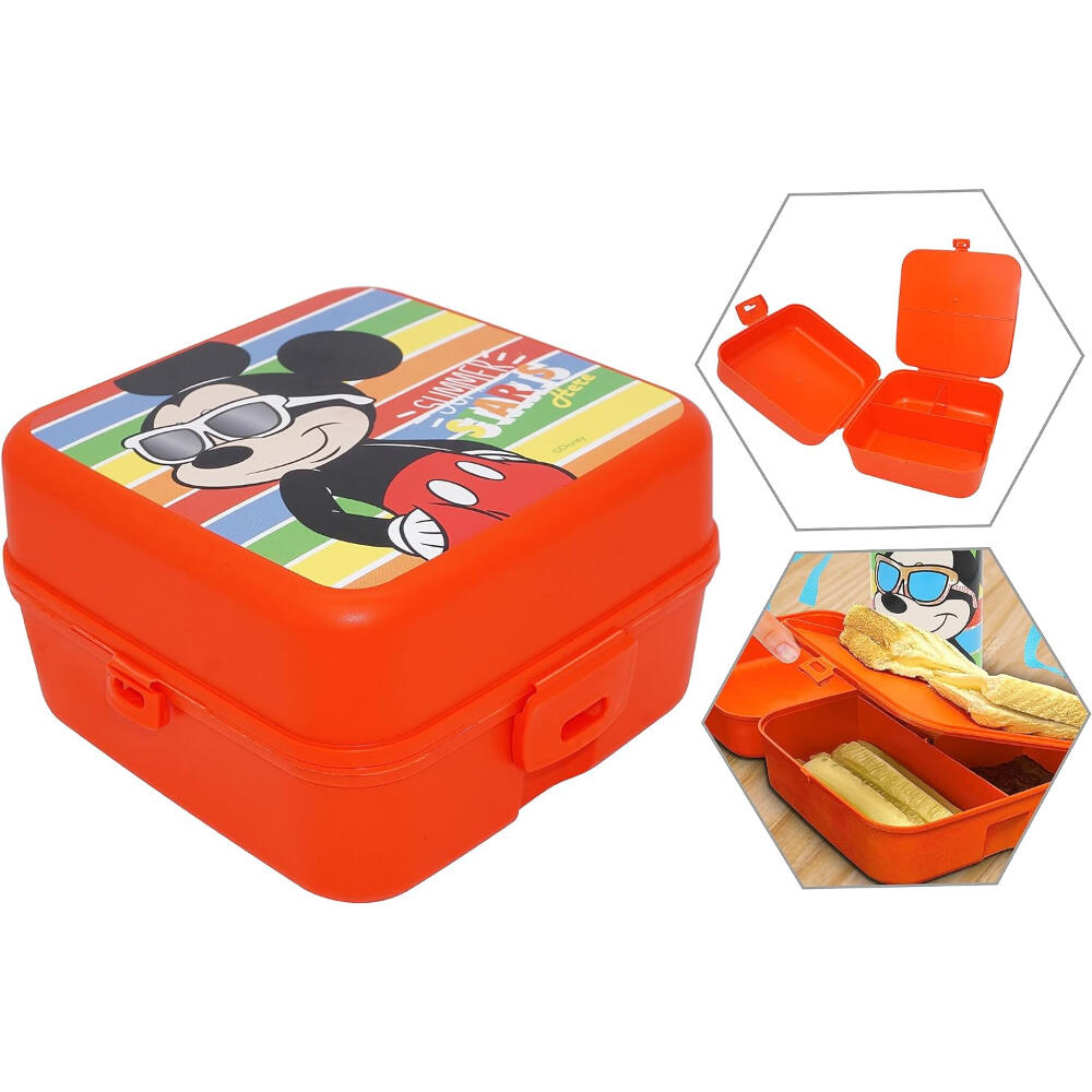Sandwichera con Tres Compartimentos Mickey Mouse Summer Starts 2/3
