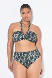 Femme Haut de bikini imprimé camouflage bonnets souples et buste drapé