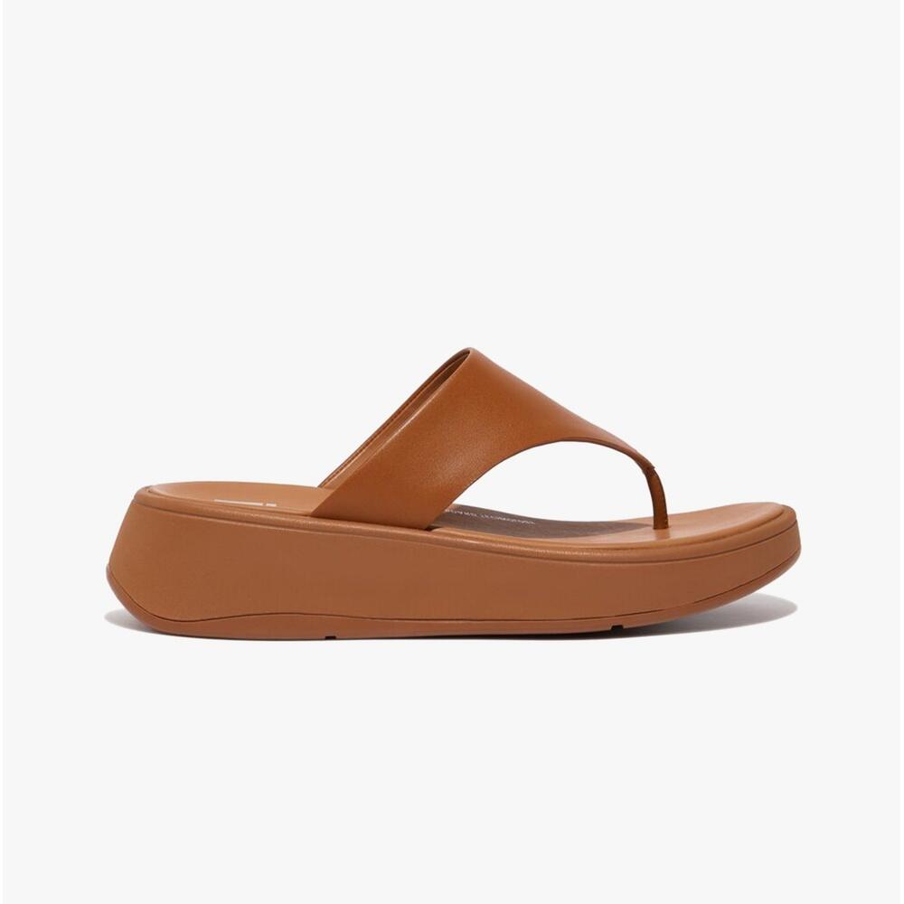 FIT FLOP F-mode Leather Flatform Womens Poolside Slip On Toe Post Sandals