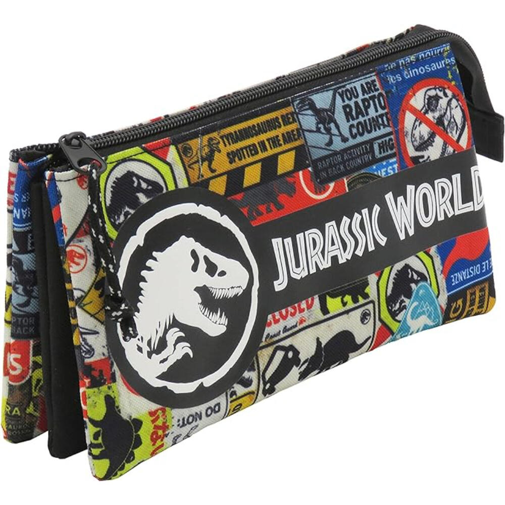 Estuche portatodo triple - Unisex - Jurassic World - Negro 2/3