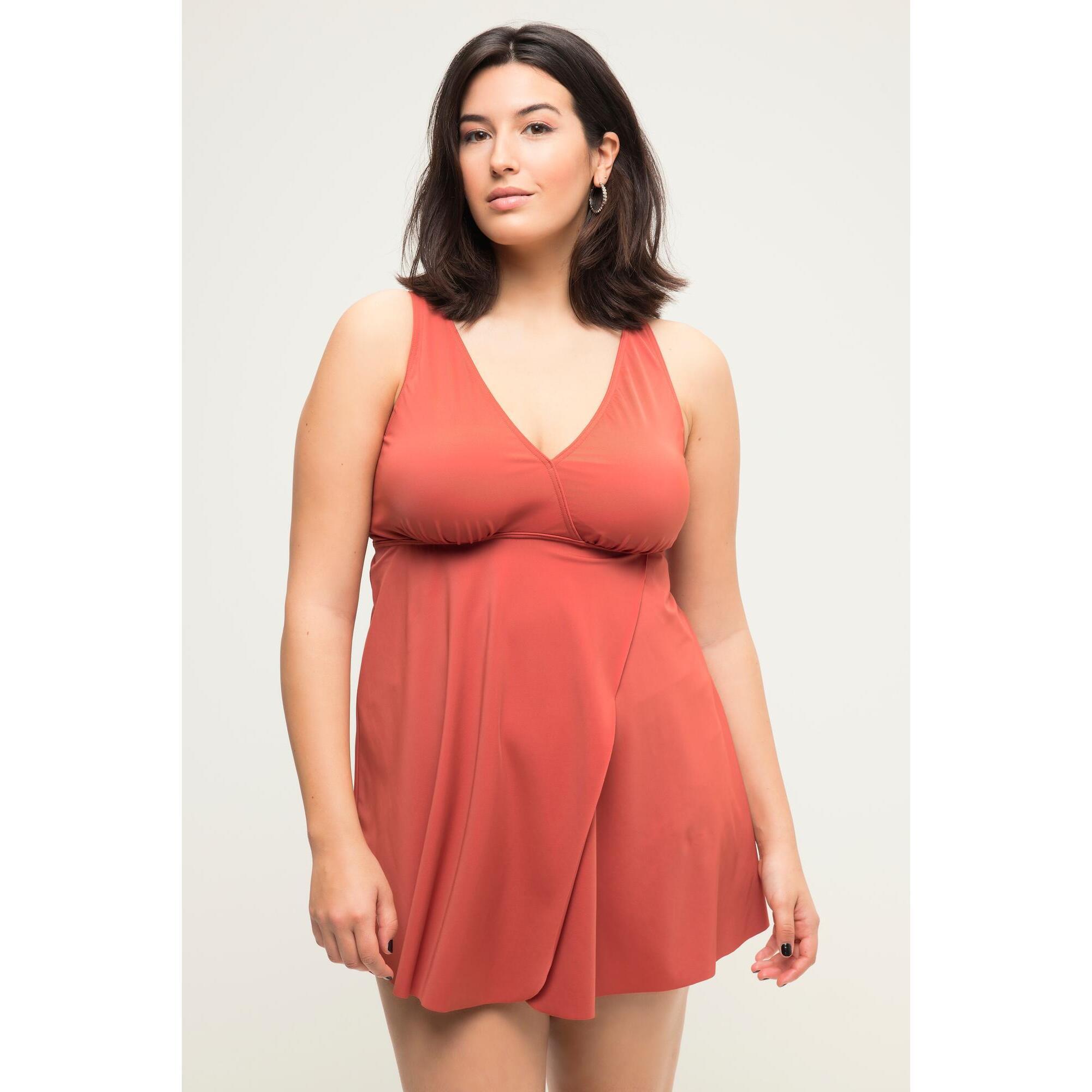 Ulla Popken - Femme Haut De Tankini. Bonnets Souples. Esprit Cache-cœur - Soutien-gorge - Bordeaux|marron|rouge - 46 L/xl - Decathlon