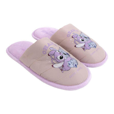 Zapatillas de Casa Stitch Ohana Grises y Lilas Mujer