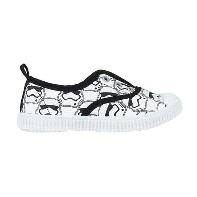 Zapatillas De Loneta Star Wars Niño Blancas